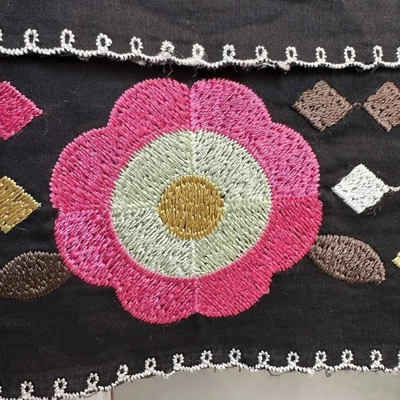 Etcetera | Black Tiered Embroidered Floral Pencil  Skirt Women’s Size 4 - Picture 4 of 11